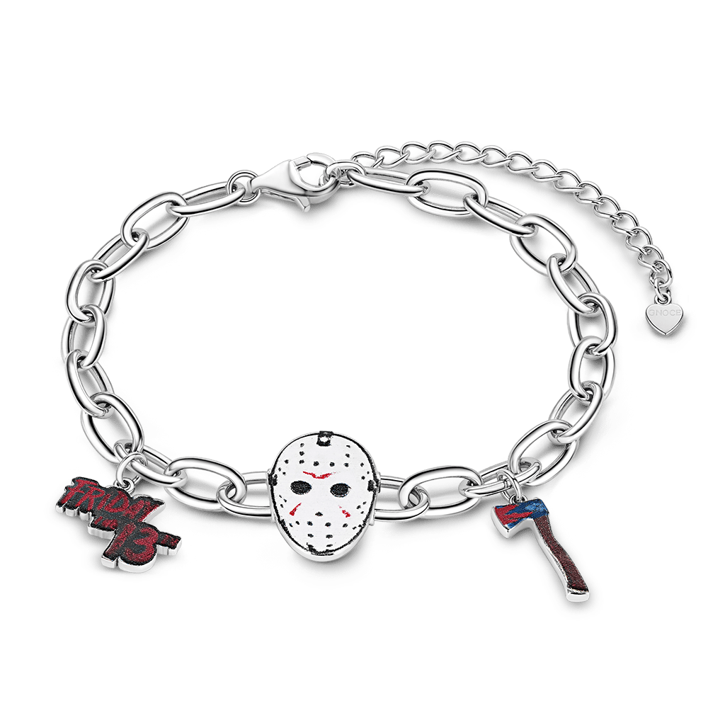 Gnoce Jason Mask, Axe & Logo Chain Bracelet_1