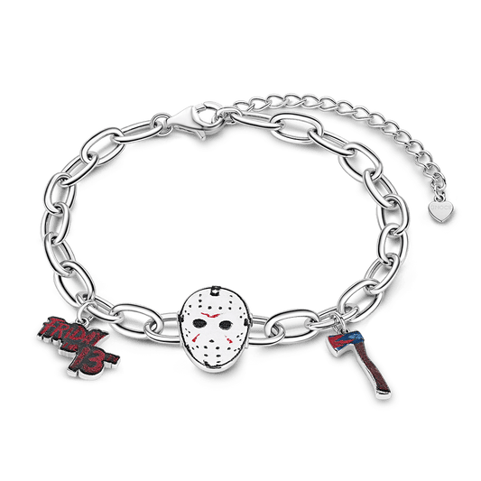 Gnoce Jason Mask, Axe & Logo Chain Bracelet_1