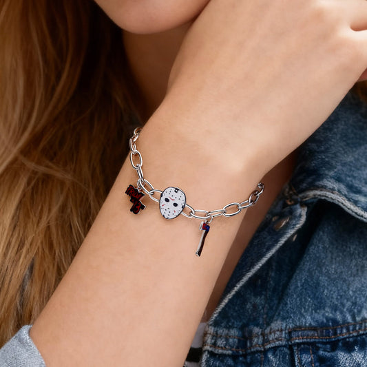 Gnoce Jason Mask, Axe & Logo Chain Bracelet_2