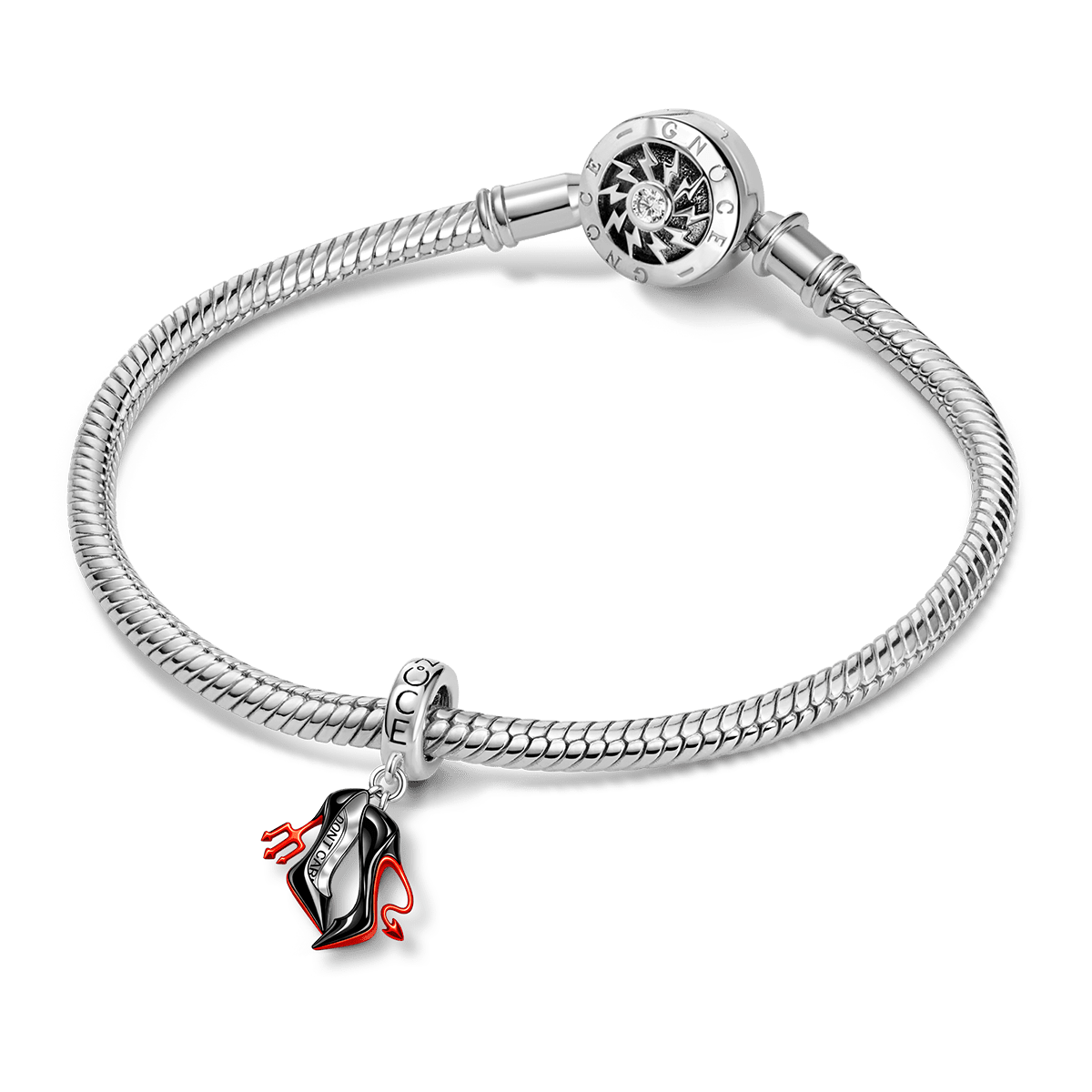 Gnoce Devil's High Heels Charm Platinum-plated Silver Blend_4