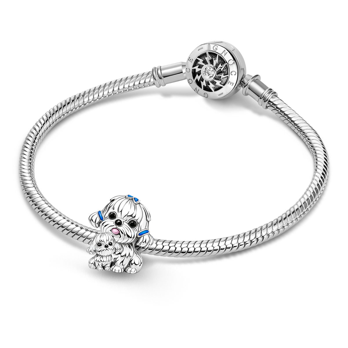 Gnoce Maltese Dog Embraces Baby Charm_3