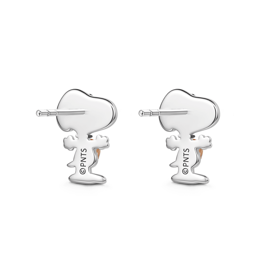 Gnoce Peanuts Snoopy Embraces Pear-Cut Stud Earrings_4