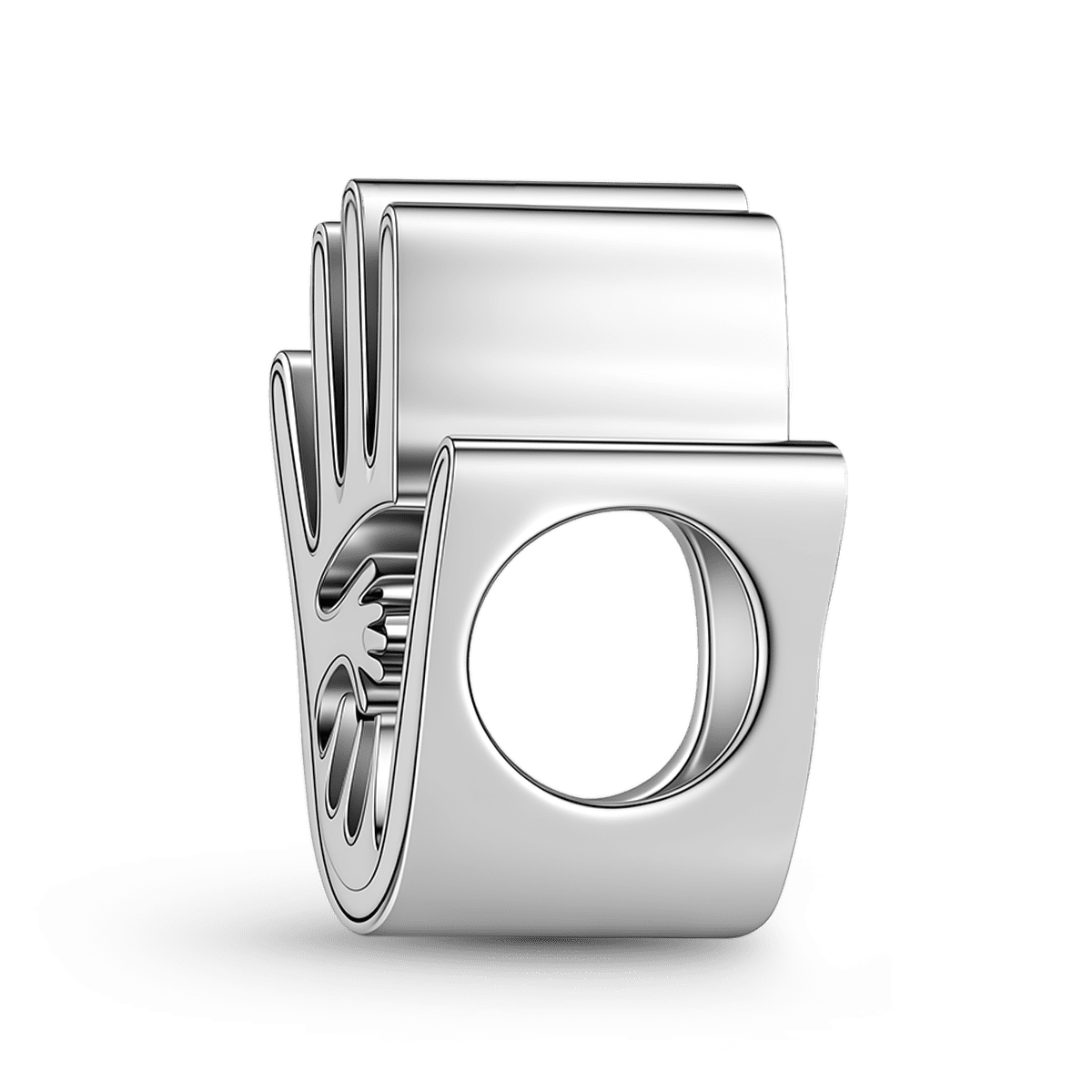Gnoce Hand In Hand Charm Platinum-plated Silver Blend_5