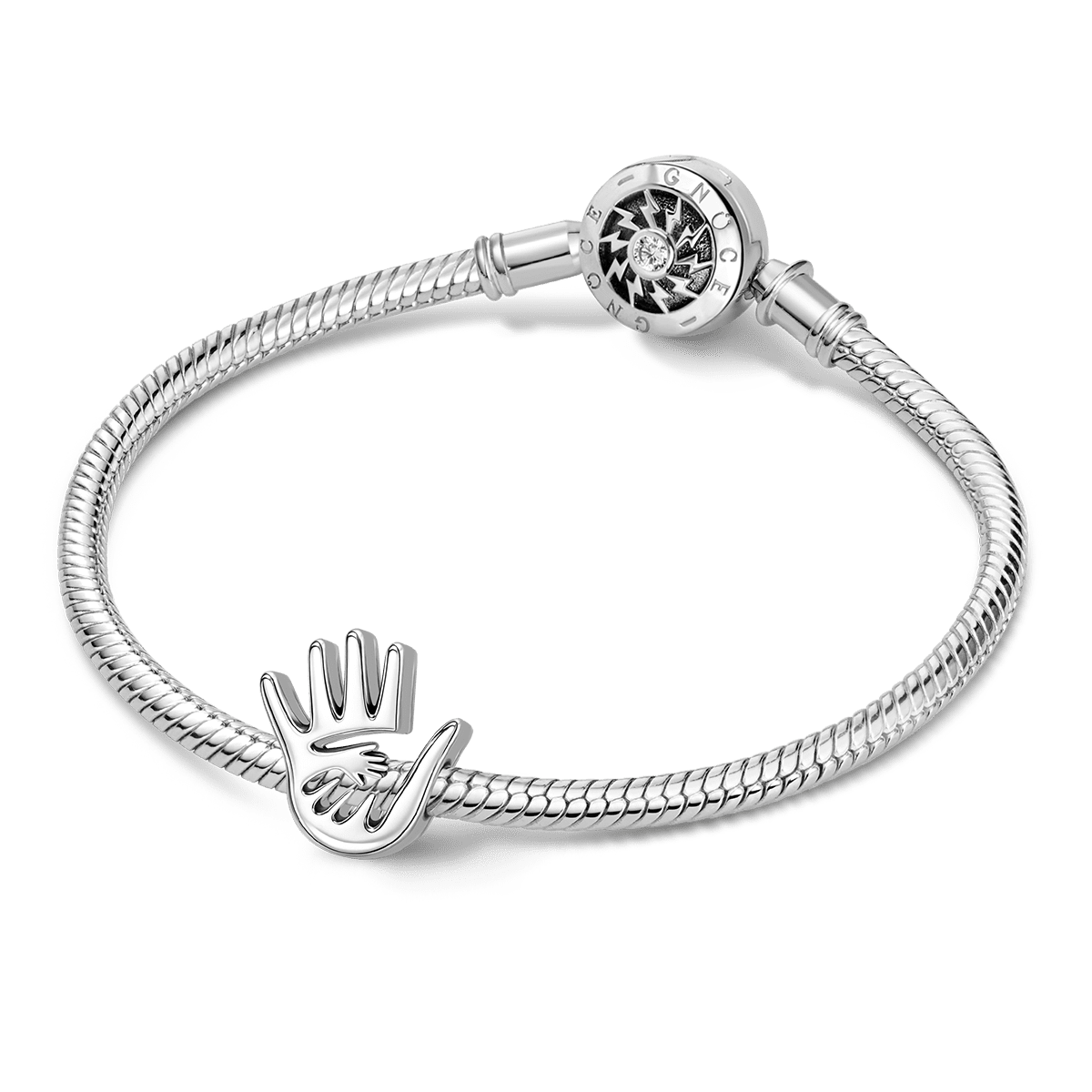 Gnoce Hand In Hand Charm Platinum-plated Silver Blend_3