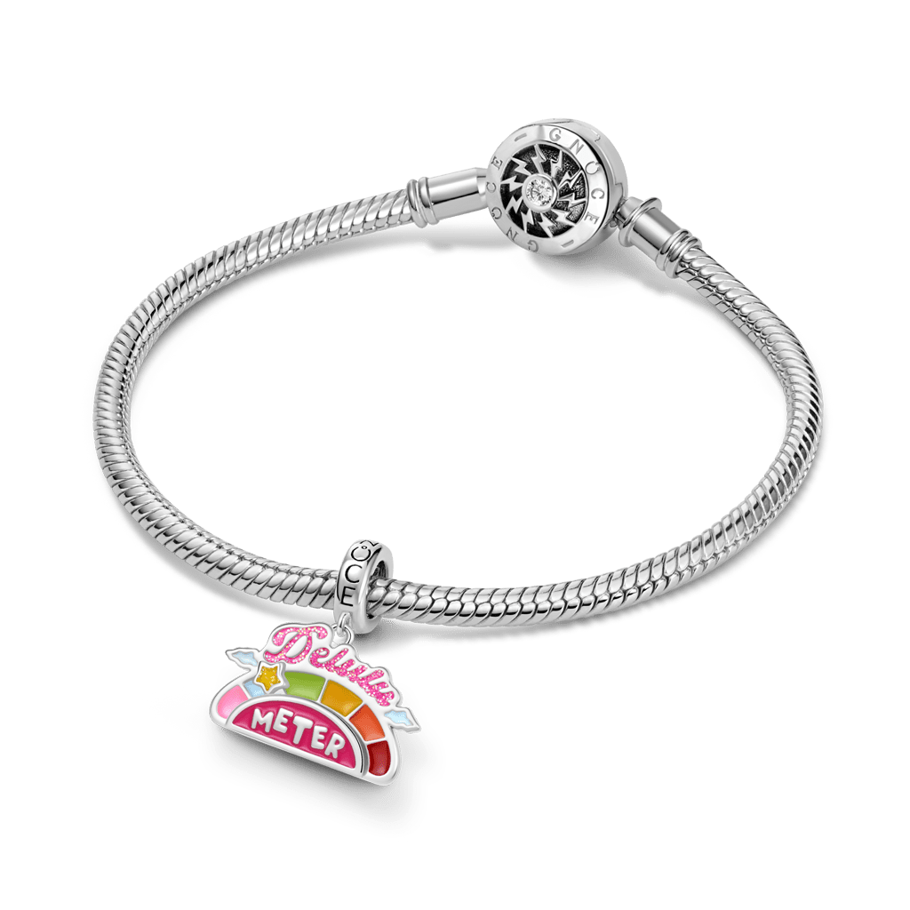 Gnoce Delulu Meter Charm Platinum-plated Silver Blend_4