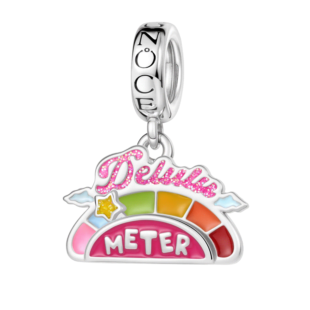 Gnoce Delulu Meter Charm Platinum-plated Silver Blend_2