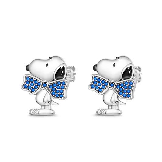 Gnoce Peanuts Snoopy Wearing Bow Stud Earrings_1