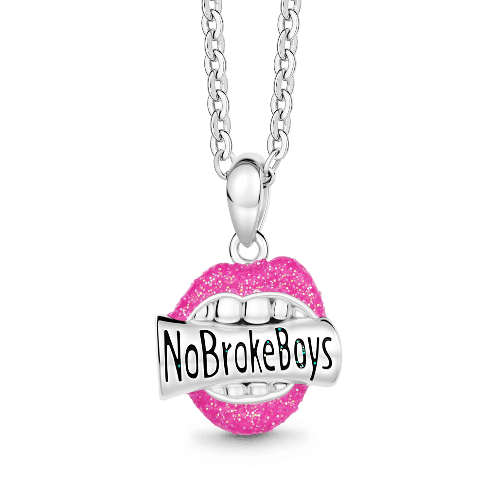 Gnoce No Broke Boys Mouth Pendant Necklace Platinum-plated Silver Blend_1
