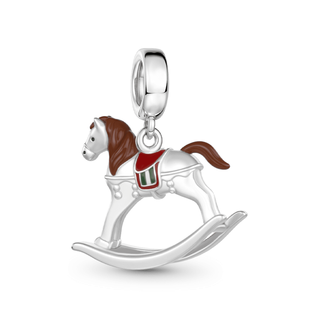 Gnoce Rocking Horse Charm Platinum-plated Silver Blend_5
