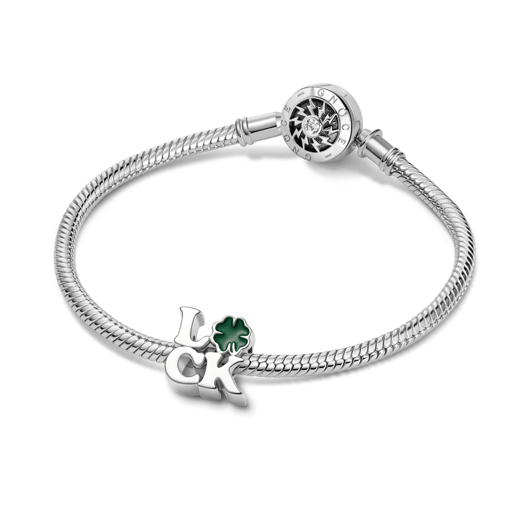 Gnoce Luck Four-leaf Clover Charm Platinum-plated Silver Blend_3
