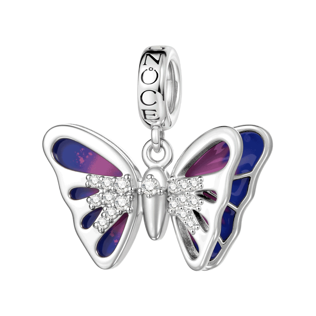 Gnoce Butterfly Charm Platinum-plated Silver Blend_2