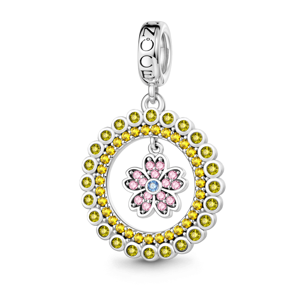 Gnoce Flower Charm Platinum-plated Silver Blend_1
