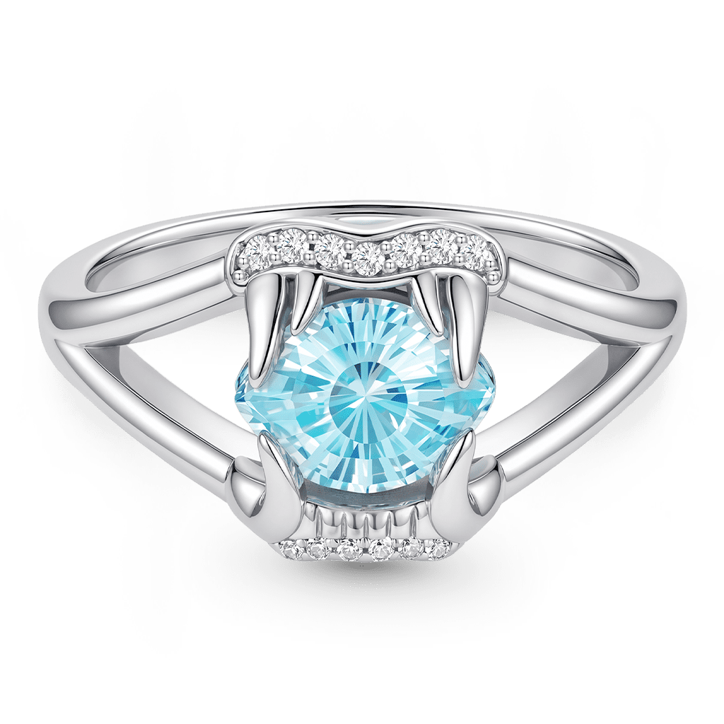 Gnoce Fangs Marquise-Cut Engagement Ring Platinum-plated Silver Blend_1