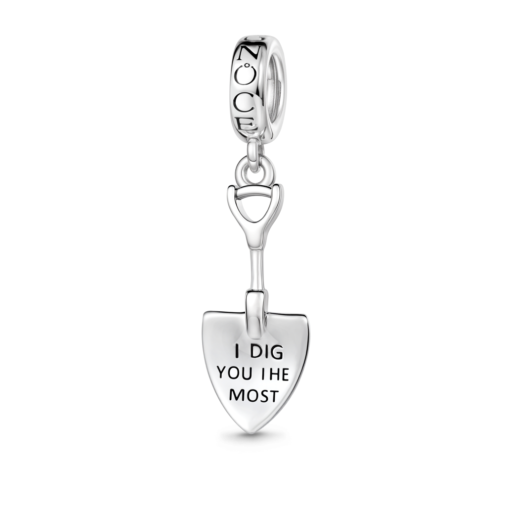Gnoce Shovel Engravable Charm Platinum-plated Silver Blend_1
