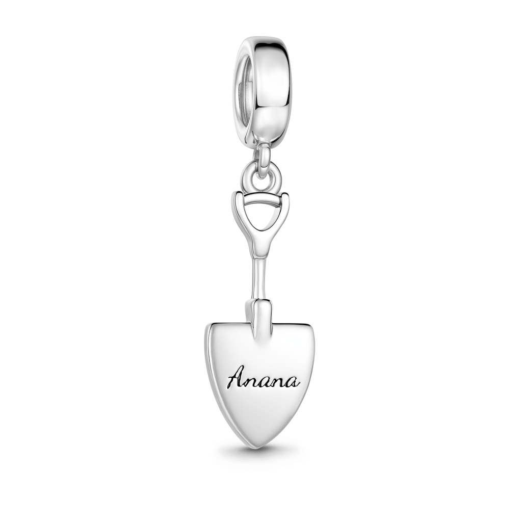 Gnoce Shovel Engravable Charm Platinum-plated Silver Blend_6
