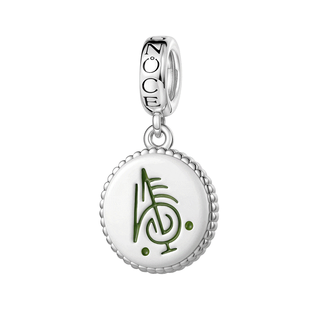 Gnoce Witch Runes Engravable Charm Platinum-plated Silver Blend_2