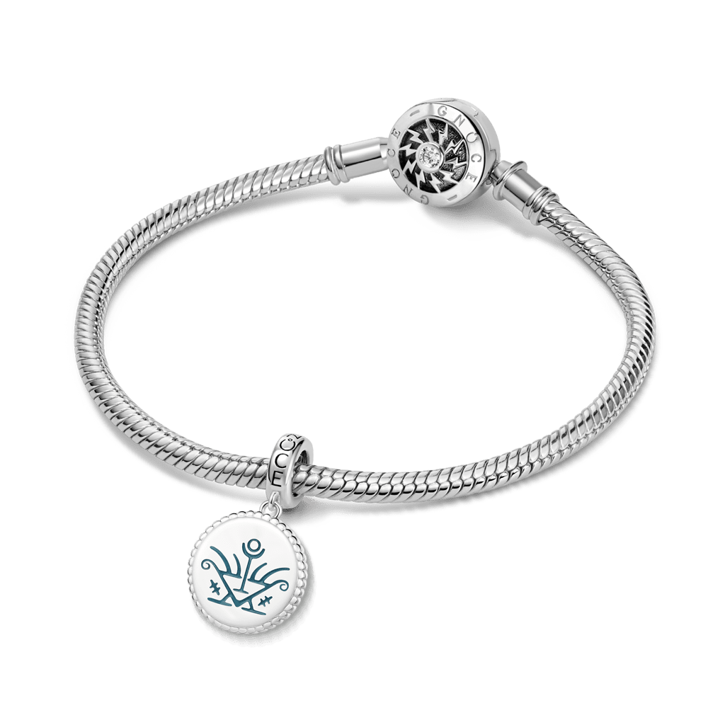 Gnoce Witch Runes Engravable Charm Platinum-plated Silver Blend_4