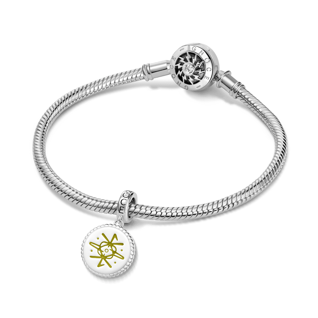 Gnoce Witch Runes Engravable Charm Platinum-plated Silver Blend_4