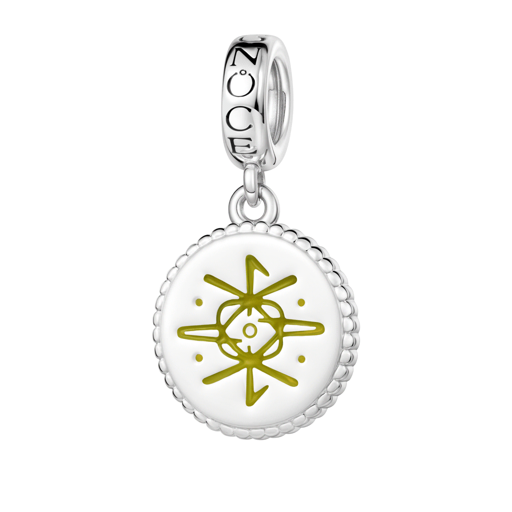 Gnoce Witch Runes Engravable Charm Platinum-plated Silver Blend_2