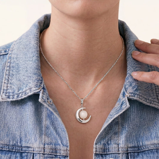 Gnoce Moon Engravable Charm Platinum-plated Silver Blend_3