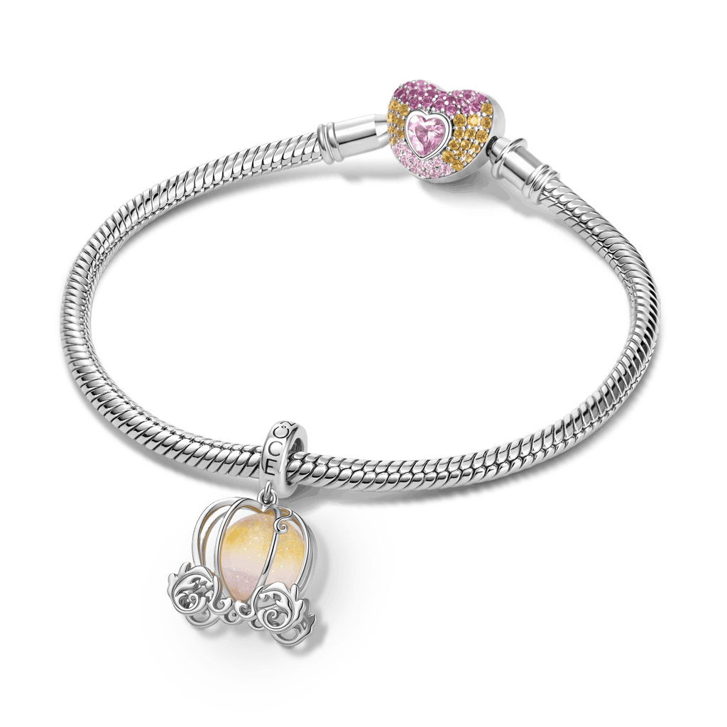 Gnoce Pumpkin Carriage Charm Platinum-plated Silver Blend_4