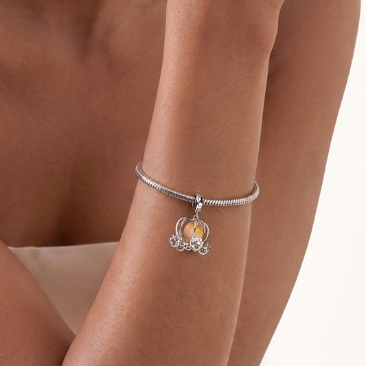 Gnoce Pumpkin Carriage Charm Platinum-plated Silver Blend_3