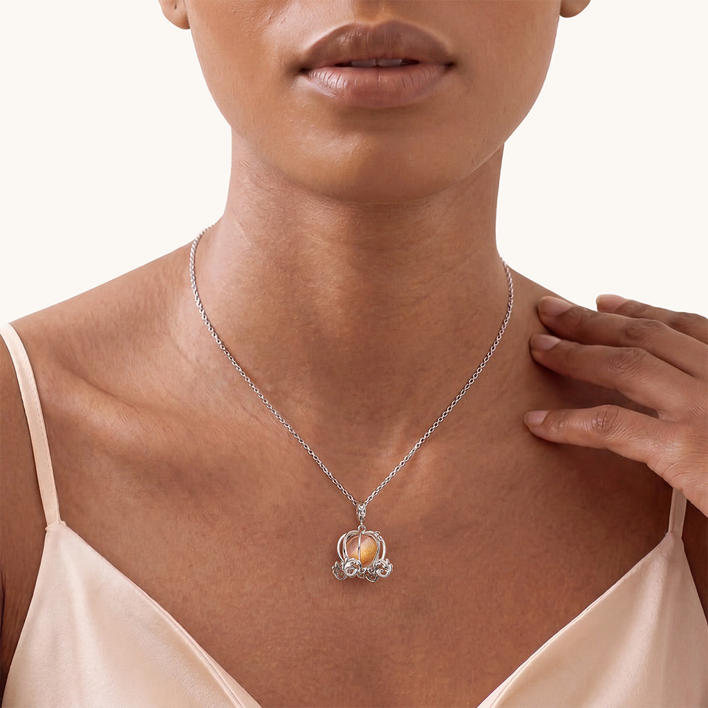 Gnoce Pumpkin Carriage Charm Platinum-plated Silver Blend_5