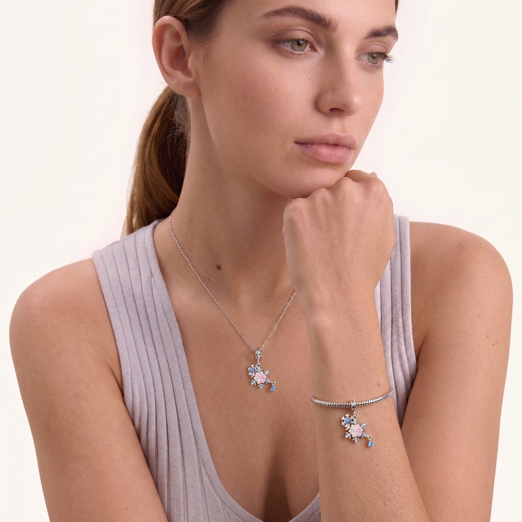Gnoce Snowflakes Charm Platinum-plated Silver Blend_6