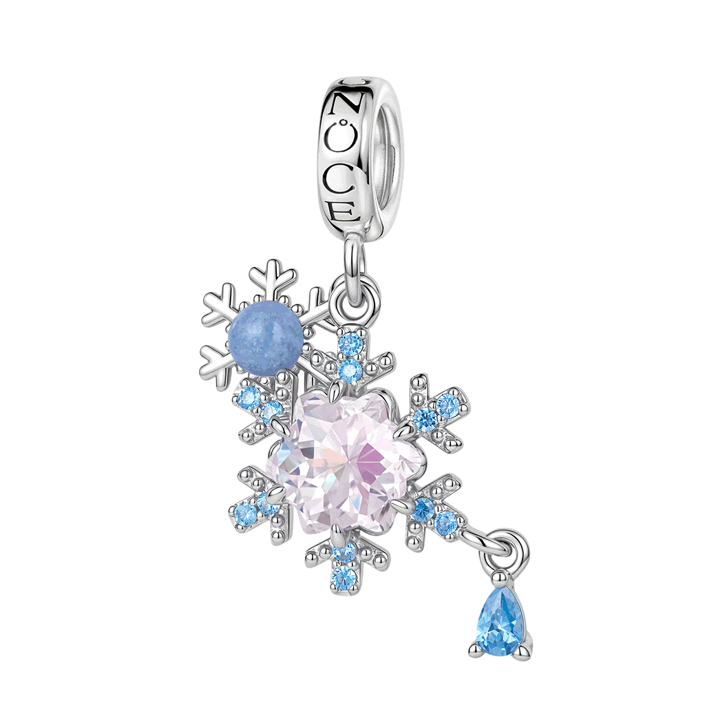 Gnoce Snowflakes Charm Platinum-plated Silver Blend_2