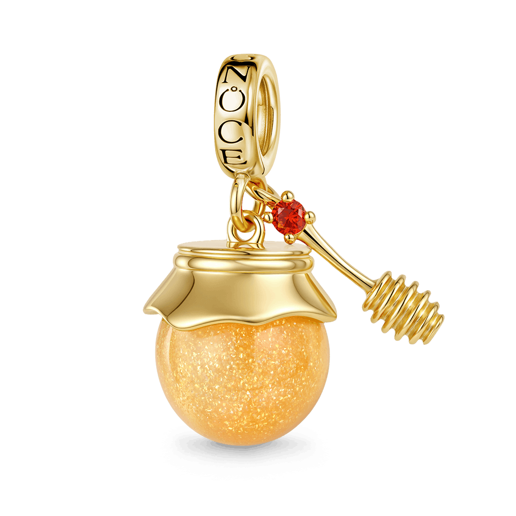 Gnoce Honey Jar & Spoon Charm Platinum-plated Silver Blend_1