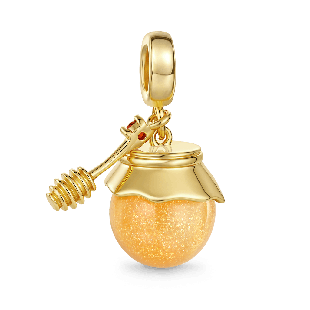 Gnoce Honey Jar & Spoon Charm Platinum-plated Silver Blend_7