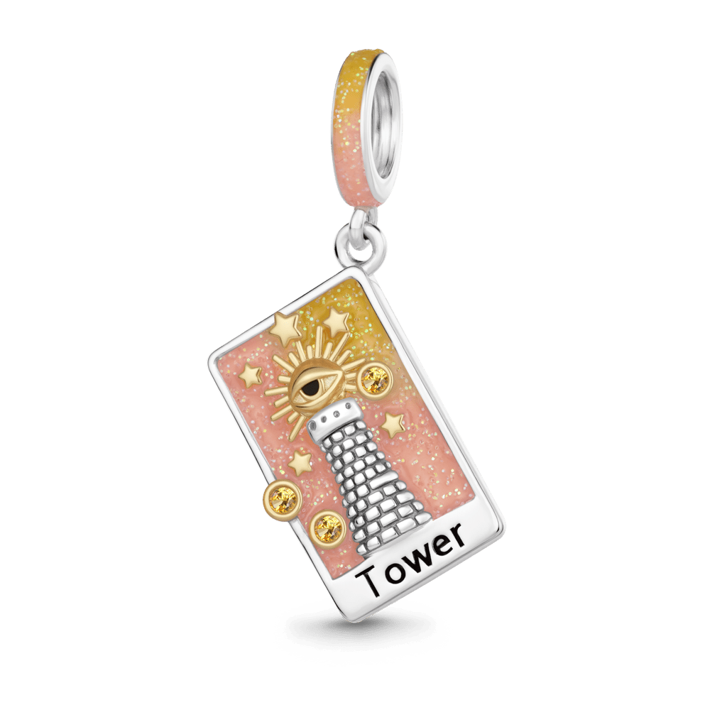 Gnoce Tarot Card Charm Platinum-plated Silver Blend_1