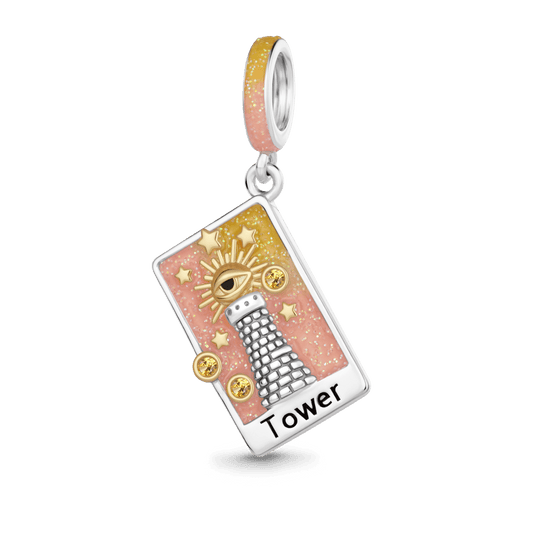 Gnoce Tarot Card Charm Platinum-plated Silver Blend_1