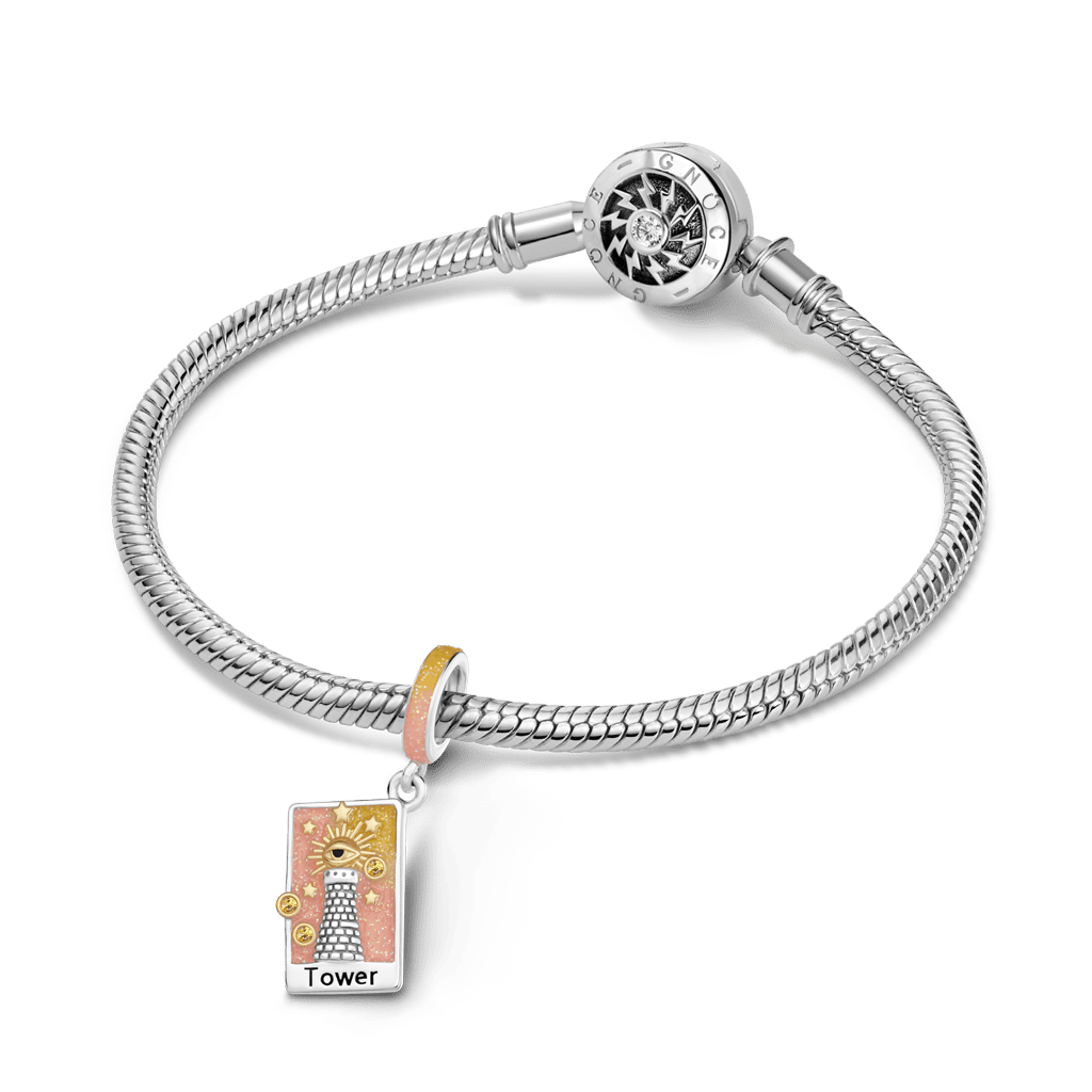 Gnoce Tarot Card Charm Platinum-plated Silver Blend_4