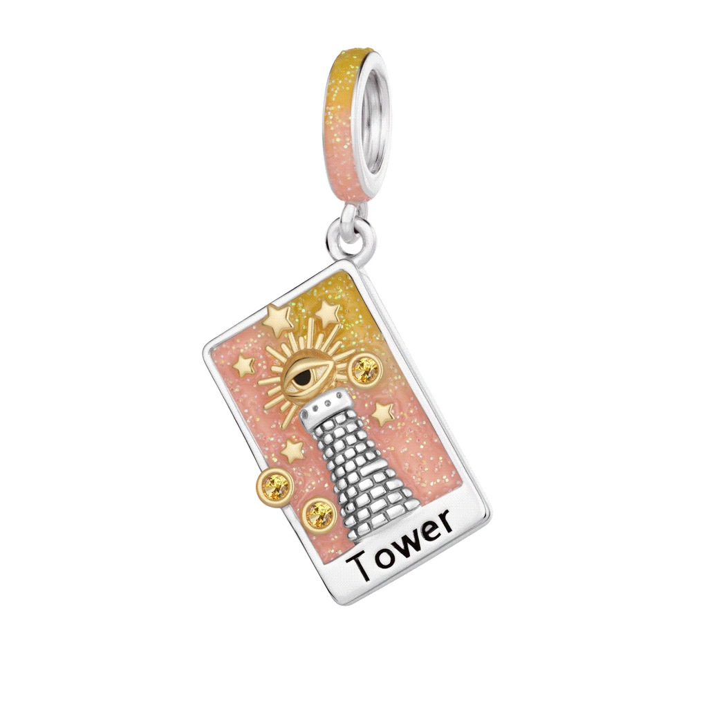 Gnoce Tarot Card Charm Platinum-plated Silver Blend_2