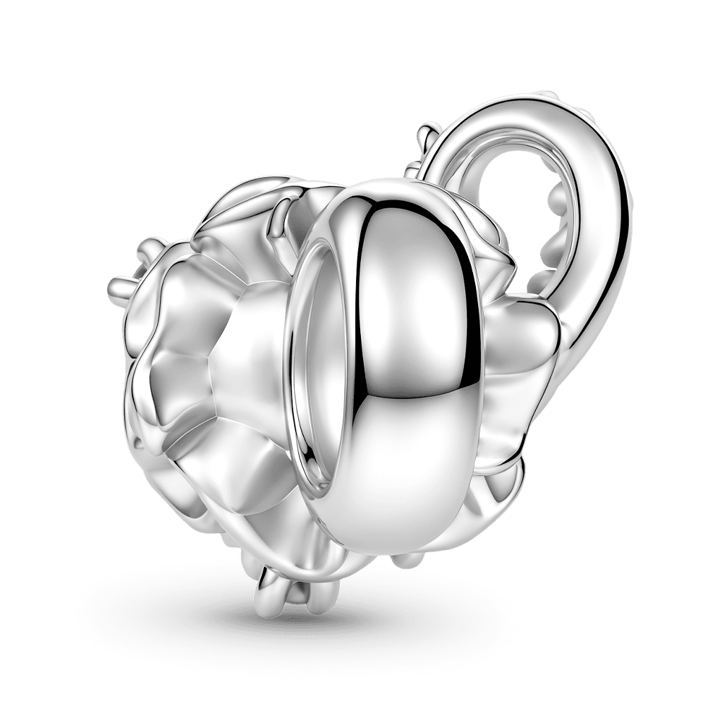 Gnoce Flower & Bird Charm Platinum-plated Silver Blend_5