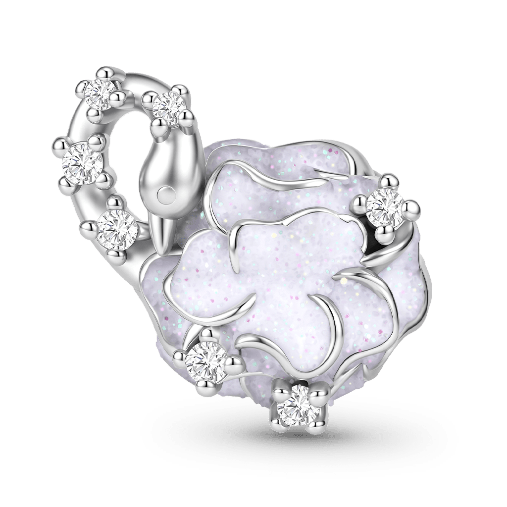 Gnoce Flower & Bird Charm Platinum-plated Silver Blend_1