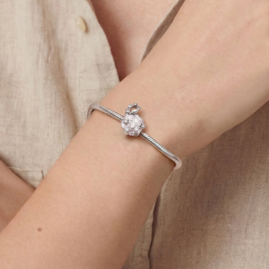 Gnoce Flower & Bird Charm Platinum-plated Silver Blend_2