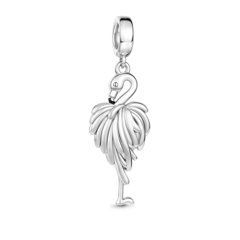 Gnoce Flamingo Charm Platinum-plated Silver Blend_5