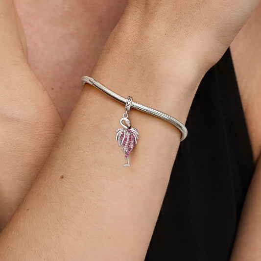 Gnoce Flamingo Charm Platinum-plated Silver Blend_2