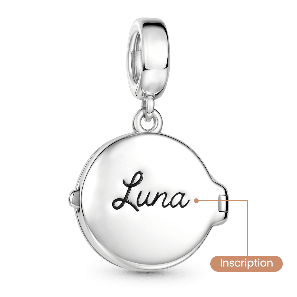 Gnoce Openable Engravable Photo Charm Platinum-plated Silver Blend_3