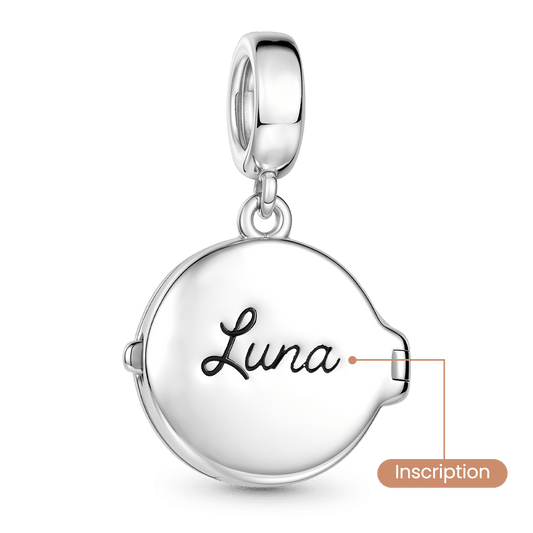Gnoce Openable Engravable Photo Charm Platinum-plated Silver Blend_3