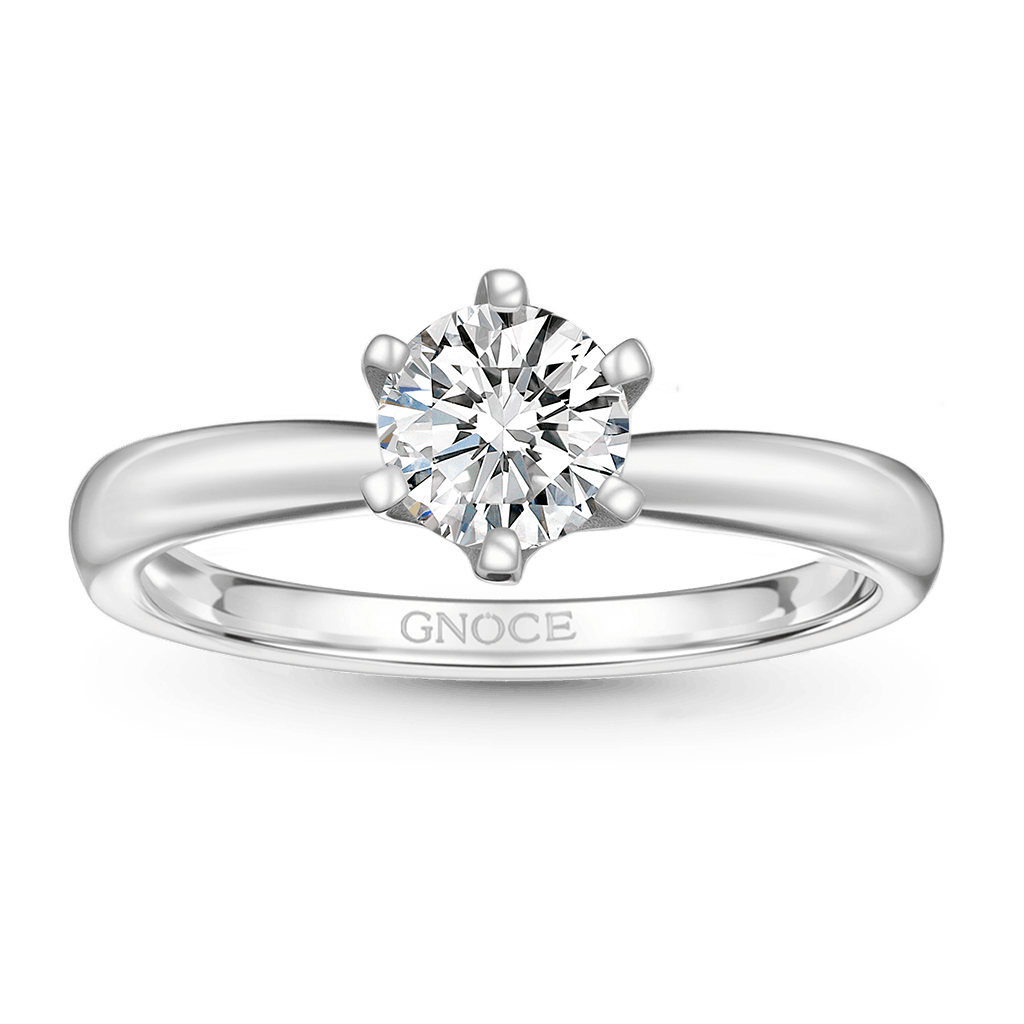 Gnoce Classic 1Ct Round Halo 925S & VVS Moissanite Engagement Ring_1
