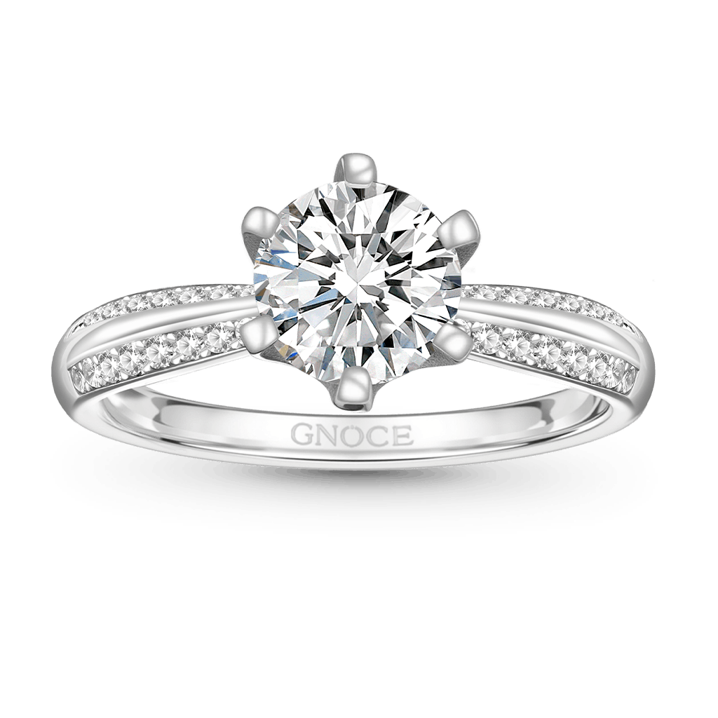 Gnoce Classic 1ct VVS Moissanite Cathedral Engagement Ring_1