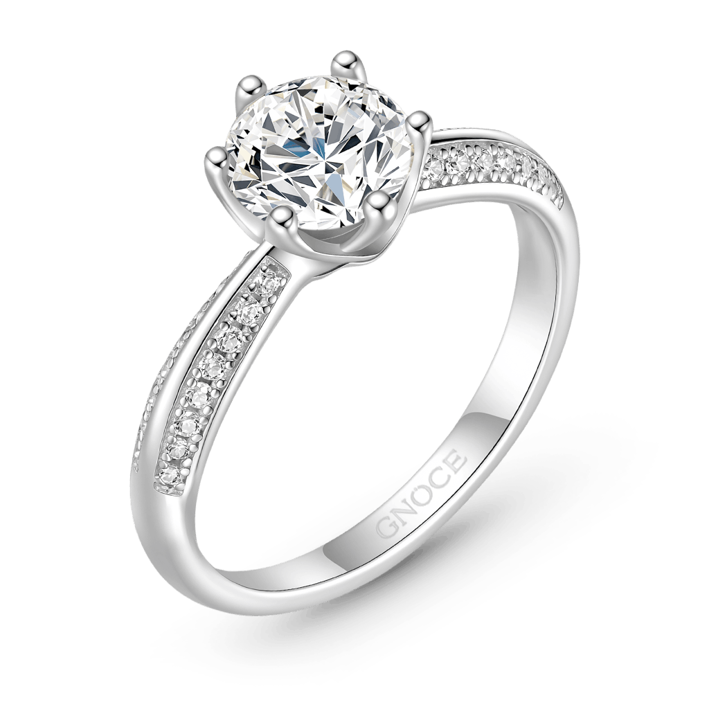 Gnoce Classic 1ct VVS Moissanite Cathedral Engagement Ring_2