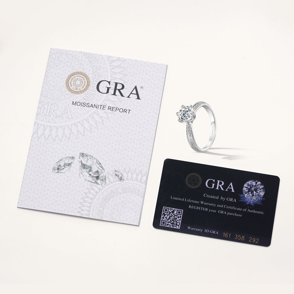 Gnoce Classic 1ct VVS Moissanite Cathedral Engagement Ring_3