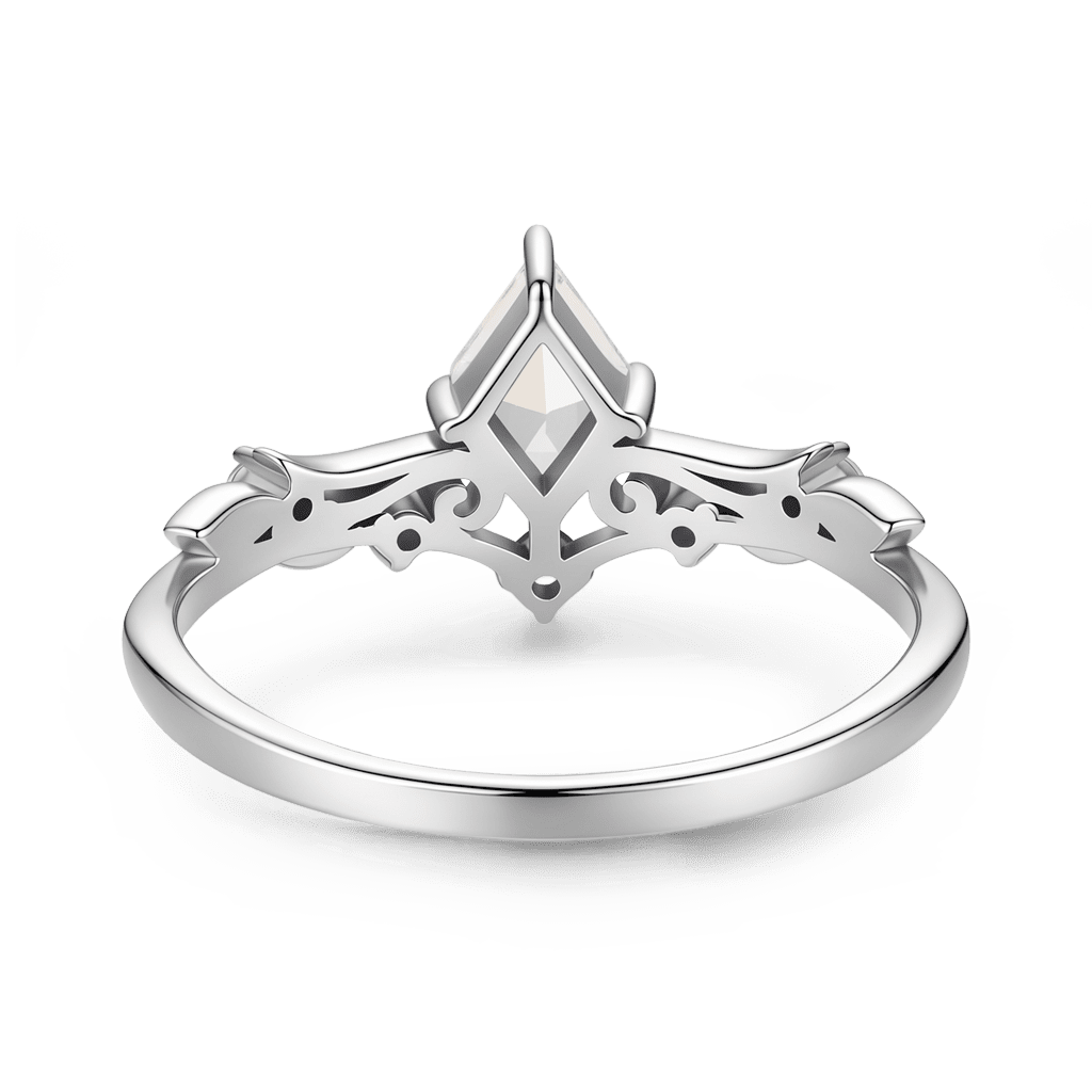Gnoce Leaf & Vine  Diamond-cut Engagement Ring Platinum-plated Silver Blend_5