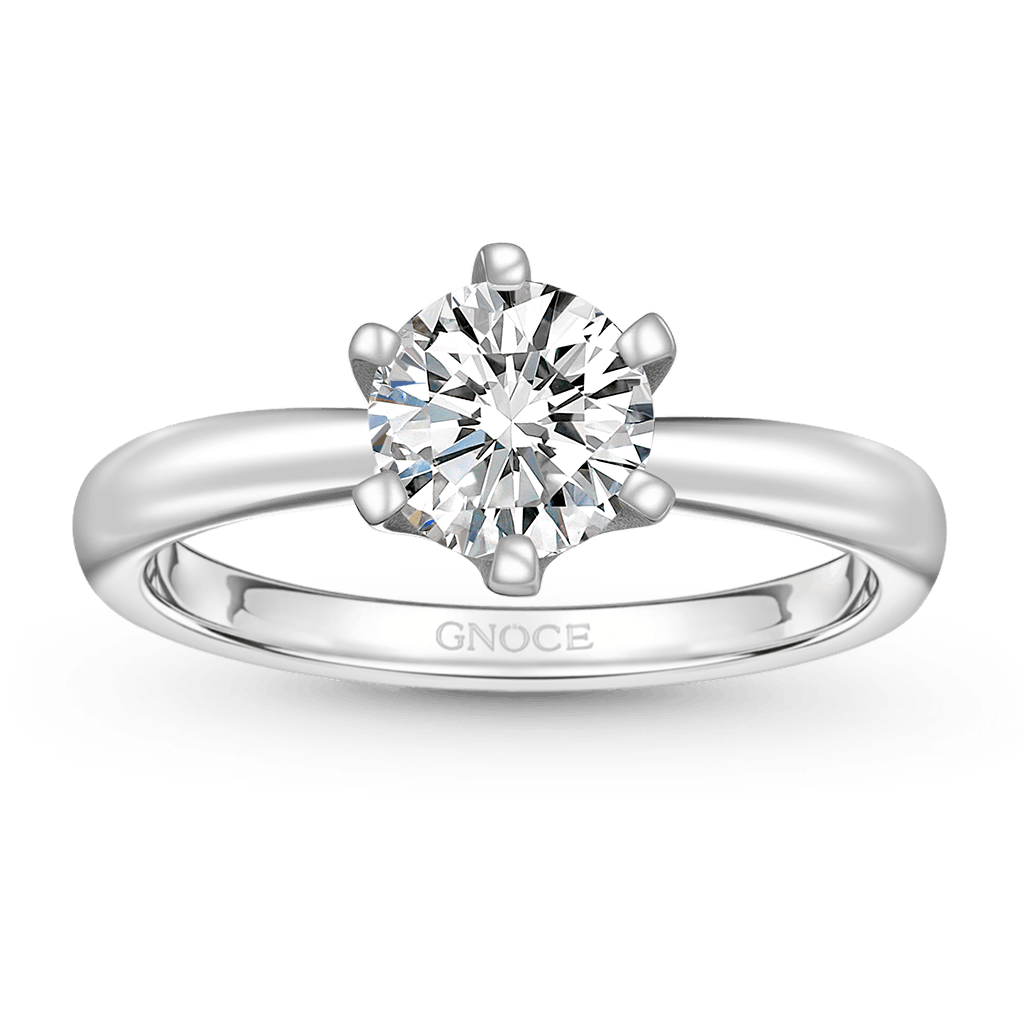 Gnoce Classic 0.5CT Round Halo 925S & VVS Moissanite Engagement Ring_1
