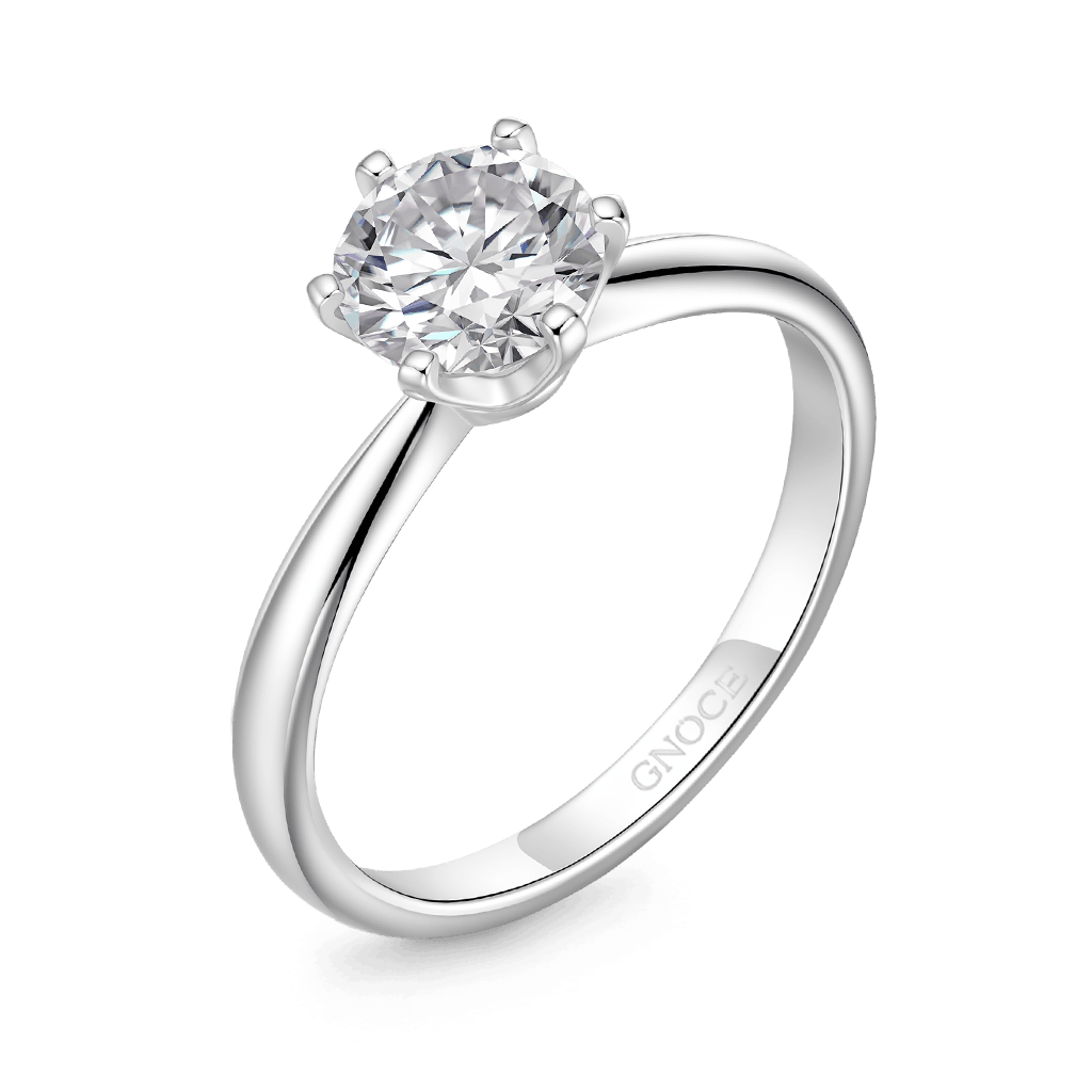 Gnoce Classic 0.5CT Round Halo 925S & VVS Moissanite Engagement Ring_2