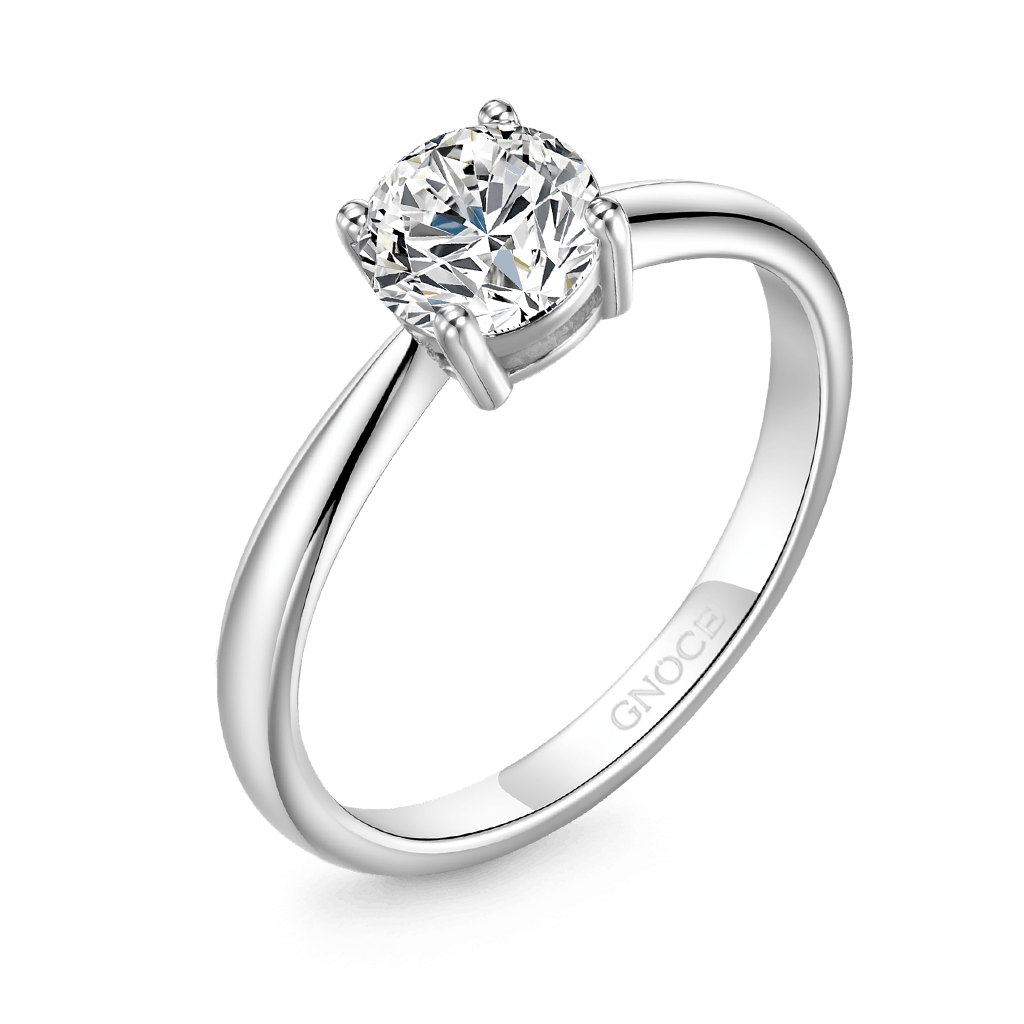 Gnoce 1CT Round Brilliant 925S & VVS Moissanite Engagement Ring_2